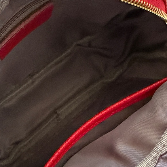 USED Original Pom Pom London Mayfair Red Leather Pebbled Crossbody Bag. - Picture 3 of 12